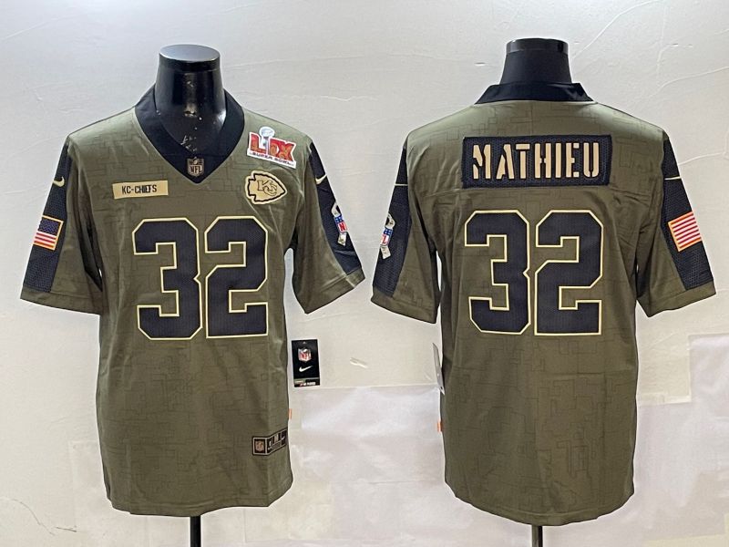 Men Kansas City Chiefs 32 Mathieu Green 2025 Nike Salute to Service Limited NFL Jersey style 3